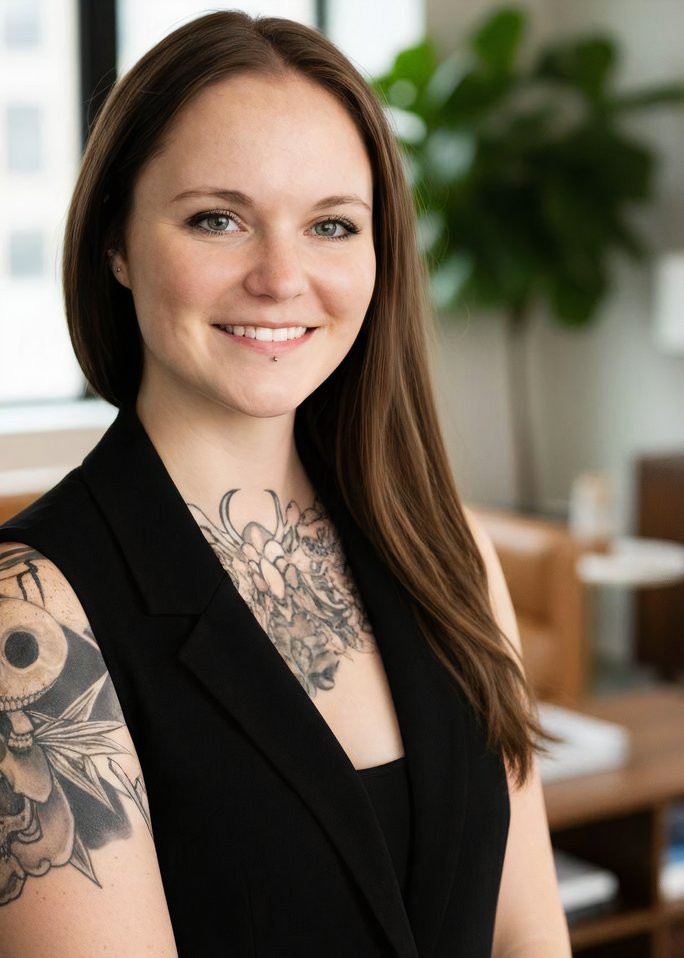 Amber Michaels smiling in her Grow Therapy profile photograph